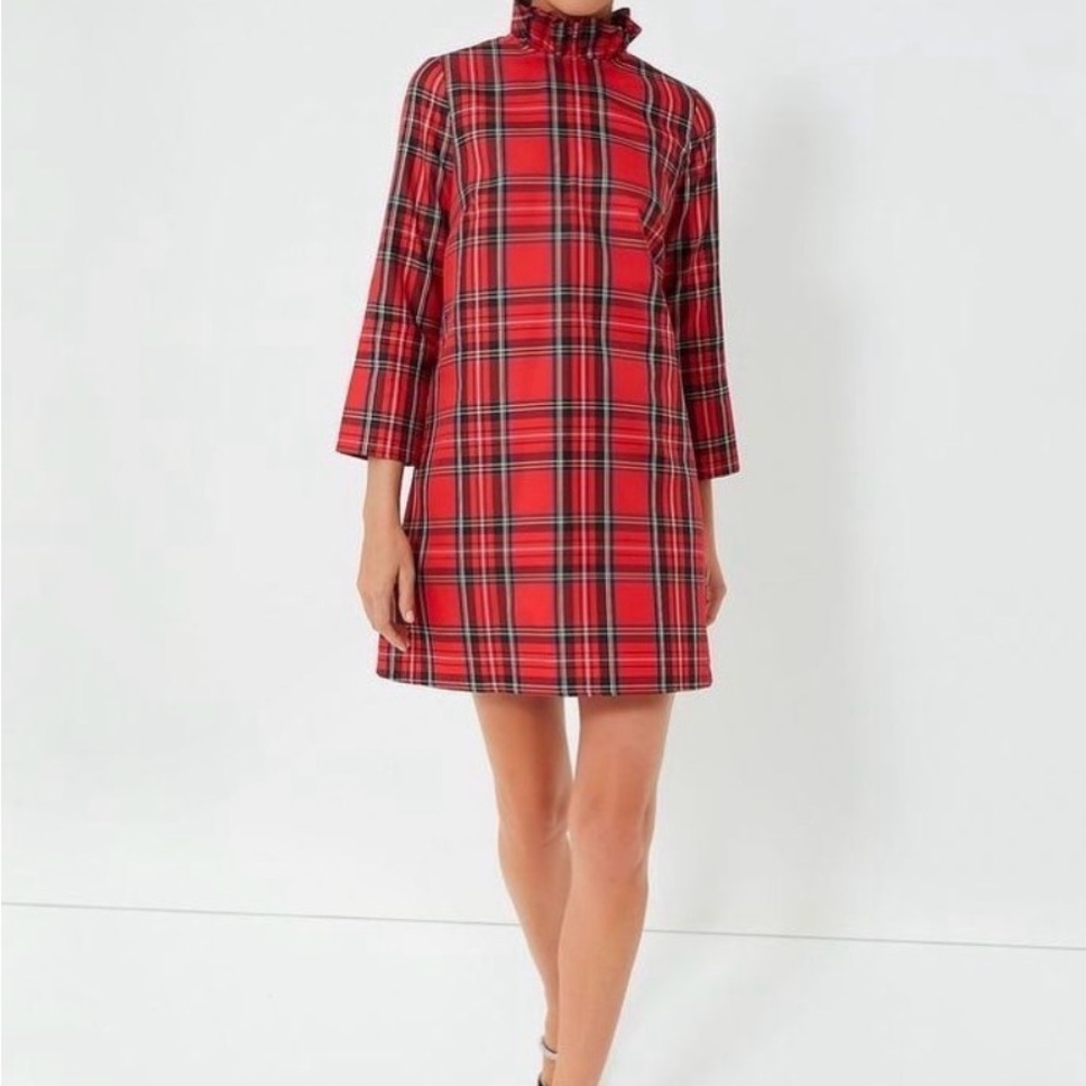 Red Plaid Ruffle Dress - Picture 2 of 6